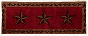 h hiend accents star print rug, 24"x60" red