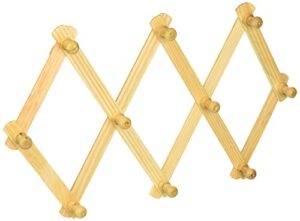 symak 92324-3pk lot of 3-home-aide hook wood wall peg rack-wooden expanding accordian style, white