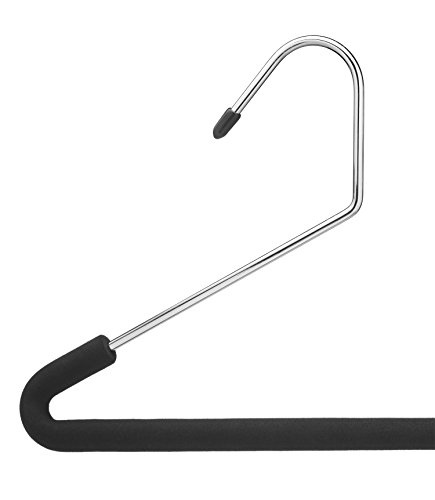 Whitmor Chrome & Foam Slack Hangers, S/3, Black, 0.46 x 14.375 x 6.5 inch