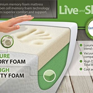 Live and Sleep Mattress Classic King Mattress - Memory Foam Mattress - 10 Inch - Cool Bed in a Box - Medium Firm - Advanced Support - CertiPUR Certified - King Size