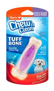 hartz chew 'n clean tuff bone bacon scented dental dog chew toy - extra small