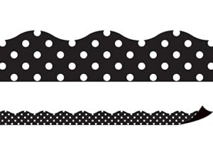 teacher created resources black polka dots magnetic border (77124)