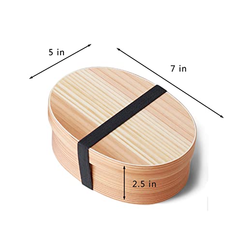 Miraclekoo Wooden Lunch Box for Kids/Adult,Japanese Bento Box with divider Wood Bento Lunch Box for Picnicking Office Hiking Camping