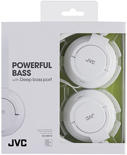 JVC HAS180 Lightweight Powerful Bass Headphones - White