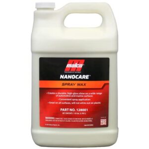 malco nano care spray wax - interior and exterior car wax / provides long-lasting shine and protection both inside and outside vehicle / 1 gallon (128001)