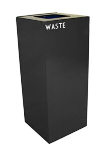 witt industries 36gc03-cb geocube recycling receptacle with waste opening, steel, 36 gal, charcoal
