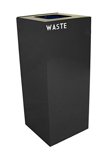 Witt Industries 36GC03-CB GeoCube Recycling Receptacle with Waste Opening, Steel, 36 gal, Charcoal