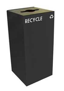 witt industries 32gc04-cb geocube recycling receptacle with combination slot/round opening, steel, 32 gal, charcoal
