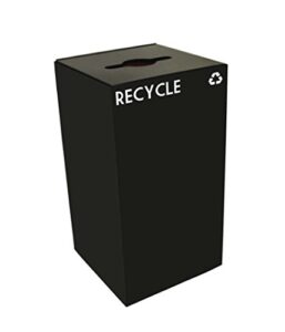 witt industries 28gc04-cb geocube recycling receptacle with combination slot/round opening, steel, 28 gal, charcoal