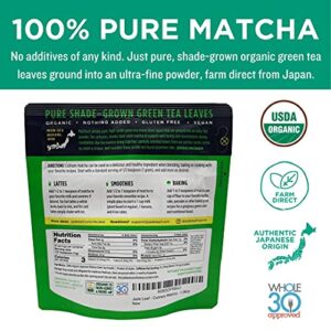Jade Leaf Matcha Organic Green Tea Powder - Culinary Grade Premium Second Harvest - Authentic Japanese Origin (1.06 Ounce Pouch)