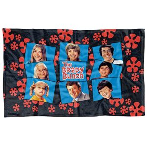 brady bunch - squares fleece blanket 57 x 35in