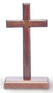 h. j. sherman standing desk cross in mahogany dark wood with base in polybag 2" x 4"