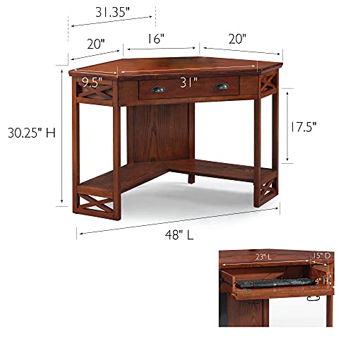 Leick Home Corner Computer and Writing Desk, Oak Finish