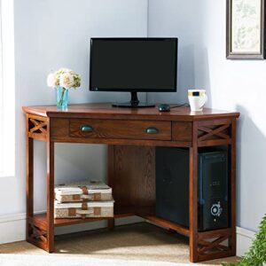 Leick Home Corner Computer and Writing Desk, Oak Finish