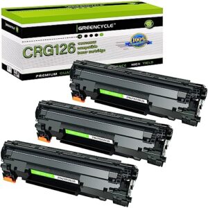 greencycle compatible toner cartridge replacement for canon 126 crg-126 crg126 3483b001 for use in imageclass lbp6200d, and lbp6230dw wireless laser printers (black,3 pk)