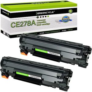 greencycle replacement for ce278a 78a high yield toner cartridge compatible for laserjet pro p1566 p1600 m1536dnf printer (black, 2 pack)