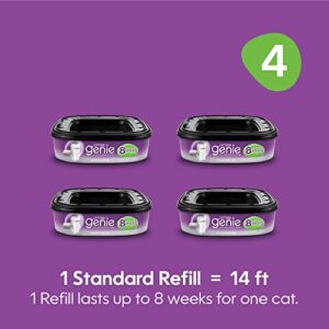 Litter Genie Refill Bags (4-Pack) | Multi-Layers of Odor-Barrier Technology | 1 Square Refill Cartridge Lasts Up to 2 Months Per Cat