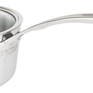 Viking Culinary Contemporary 3-Ply Stainless Steel Saucepan, 3.4 Quart, Includes Glass Lid, Dishwasher, Oven Safe, Works on All Cooktops including Induction