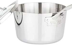 Viking Culinary Contemporary 3-Ply Stainless Steel Saucepan, 3.4 Quart, Includes Glass Lid, Dishwasher, Oven Safe, Works on All Cooktops including Induction