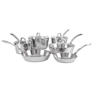 viking culinary contemporary 3-ply stainless steel cookware set, 10 piece, dishwasher, oven safe, works on all cooktops including induction