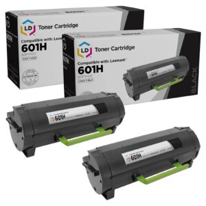 ld compatible toner cartridge replacement for lexmark 601h 60f1h00 high yield (black, 2-pack)