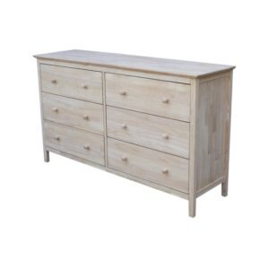 international concepts dresser with 6 drawers, unfinished
