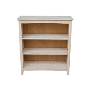International Concepts Shaker Bookcase, 36-Inch, Unfinished