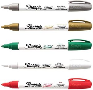 sharpe oil-based paint markers, medium point, pack of 5 - christmas holiday colors