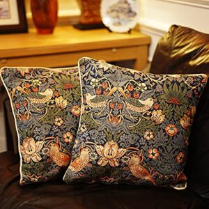 Signare William Morris Strawberry Thief Cushion Cover Only (Strawberry Thief Blue)