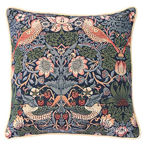 Signare William Morris Strawberry Thief Cushion Cover Only (Strawberry Thief Blue)