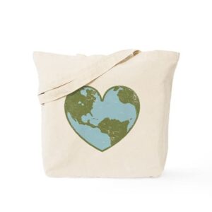 cafepress earth love tote bag natural canvas tote bag, reusable shopping bag