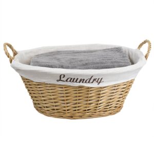 home basics wicker laundry basket (natural)