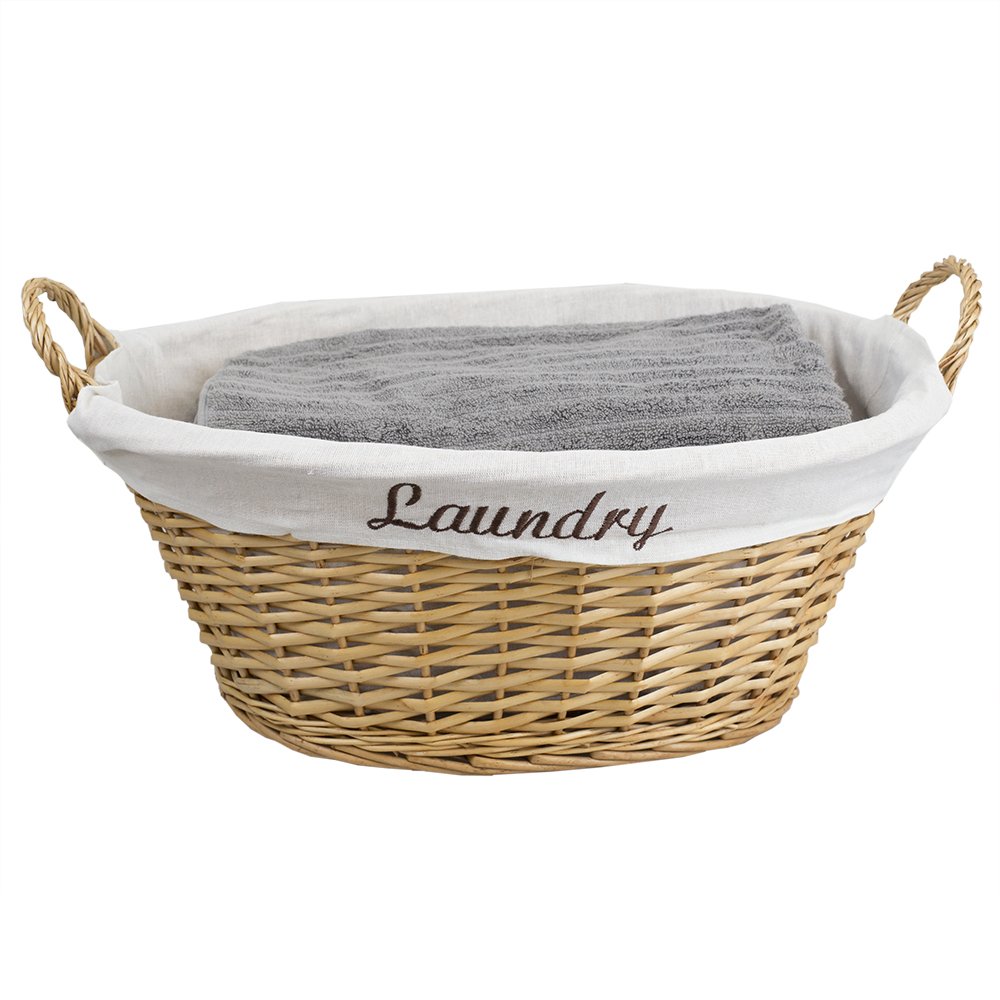 Home Basics Wicker Laundry Basket (Natural)