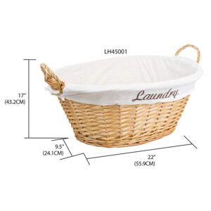 Home Basics Wicker Laundry Basket (Natural)