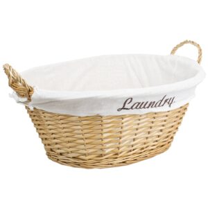 Home Basics Wicker Laundry Basket (Natural)