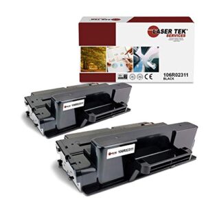 laser tek services compatible toner cartridge replacement for xerox 3315 106r02311 works with xerox workcentre 3315 3315dn 3325 3325dn printers (black, 2 pack) - 5,000 pages