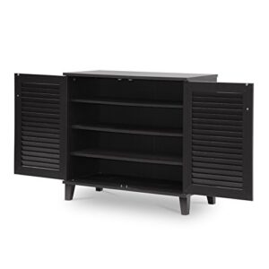 Baxton Studio FP-01LV-Espresso Studio Coolidge Shoe-Storage Cabinet, Espresso 14.5Lx29.625Wx27.5H