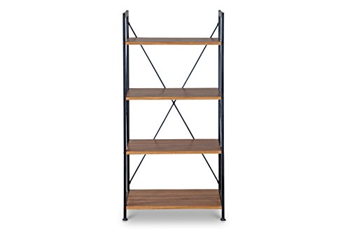 Baxton Studio New Semester Bookshelf, Coffee/Black