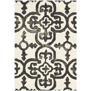 safavieh dip dye collection 2' x 3' ivory/charcoal ddy711d handmade moroccan watercolor premium wool accent rug