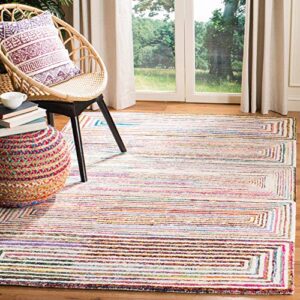 safavieh nantucket collection accent rug - 3' x 5', ivory, handmade boho abstract cotton & wool, ideal for high traffic areas in entryway, living room, bedroom (nan604a)