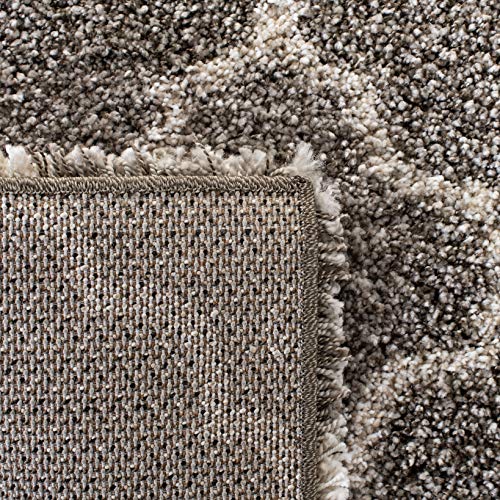 SAFAVIEH Hudson Shag Collection Area Rug - 8' x 10', Grey & Ivory, Moroccan Trellis Design, Non-Shedding & Easy Care, 2-inch Thick Ideal for High Traffic Areas in Living Room, Bedroom (SGH282B)