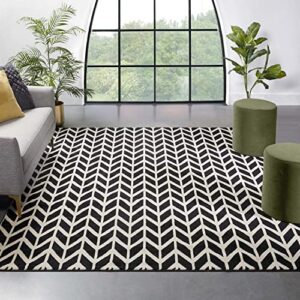 well woven miami bourban chevron black modern area rug 3'3" x 5'3"