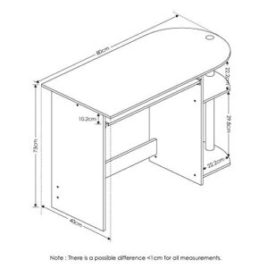 Furinno Simplistic Easy Assembly Computer Desk, With Keyboard Tray, Dark Brown/Black