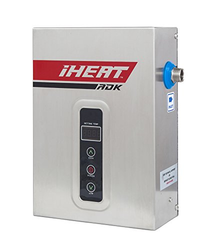 iHeat Tankless S-16 240V 66A 16KW Stainless Steel Enclosure 7.2" by 11" by 3" 1/2"CPT 36' AWG#8 Electric Water Heater, 7.5 lb