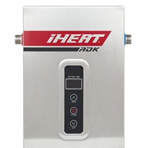 iHeat Tankless S-16 240V 66A 16KW Stainless Steel Enclosure 7.2" by 11" by 3" 1/2"CPT 36' AWG#8 Electric Water Heater, 7.5 lb