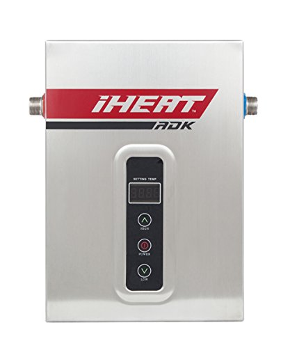 iHeat Tankless S-16 240V 66A 16KW Stainless Steel Enclosure 7.2" by 11" by 3" 1/2"CPT 36' AWG#8 Electric Water Heater, 7.5 lb