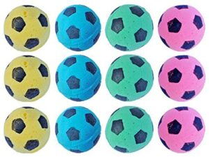 petfavorites foam sponge soccer ball cat toy interactive cat toys independent pet kitten cat exrecise toy balls for real cats kittens, soft, bouncy and noise free (12 pack)