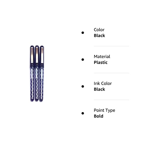 OHTO Fude Ballpoint Pen Extra Bold, 1.5mm, black ink, 3 pens per Pack (Japan import) [Komainu-Dou Original Package]