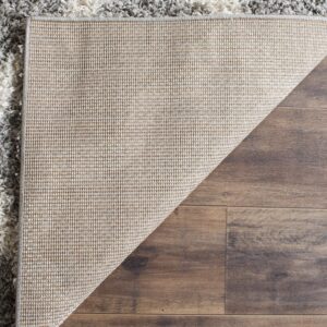 SAFAVIEH Dallas Shag Collection Area Rug - 8' x 10', Grey & Ivory, Trellis Design, Non-Shedding & Easy Care, 1.5-inch Thick Ideal for High Traffic Areas in Living Room, Bedroom (SGD257G)