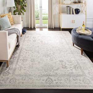 safavieh adirondack collection area rug - 9' x 12', ivory & silver, oriental distressed design, non-shedding & easy care, ideal for high traffic areas in living room, bedroom (adr109c)